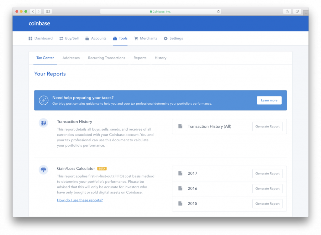 Coinbase Launches Cryptocurrency Trading Tax Calculator